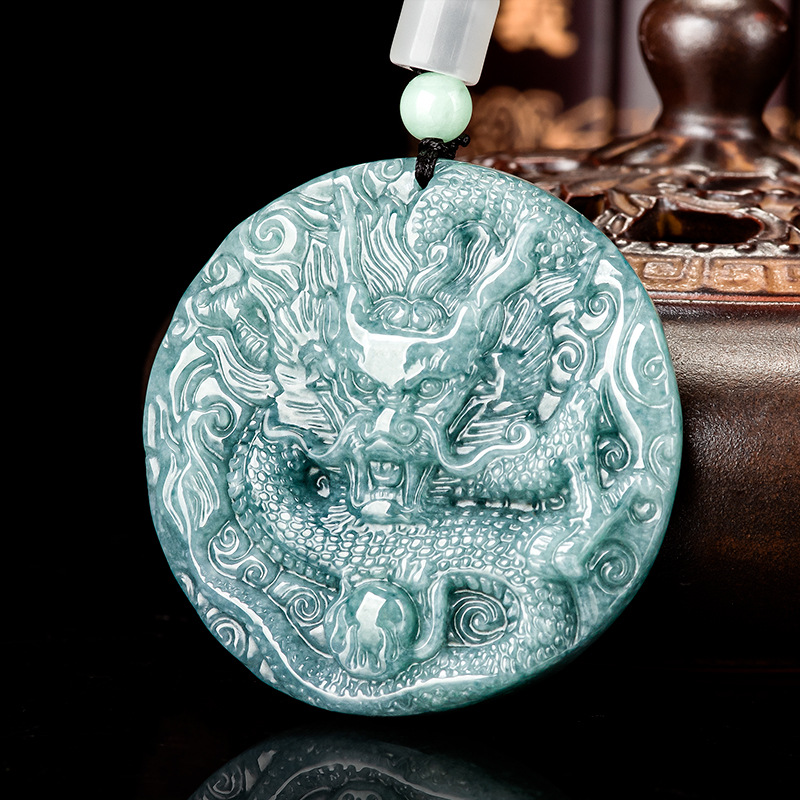 Jewelry & Watches Sp Z Oo Ul Frezerów 3 - Collana con Pendente Drago in Giadeite