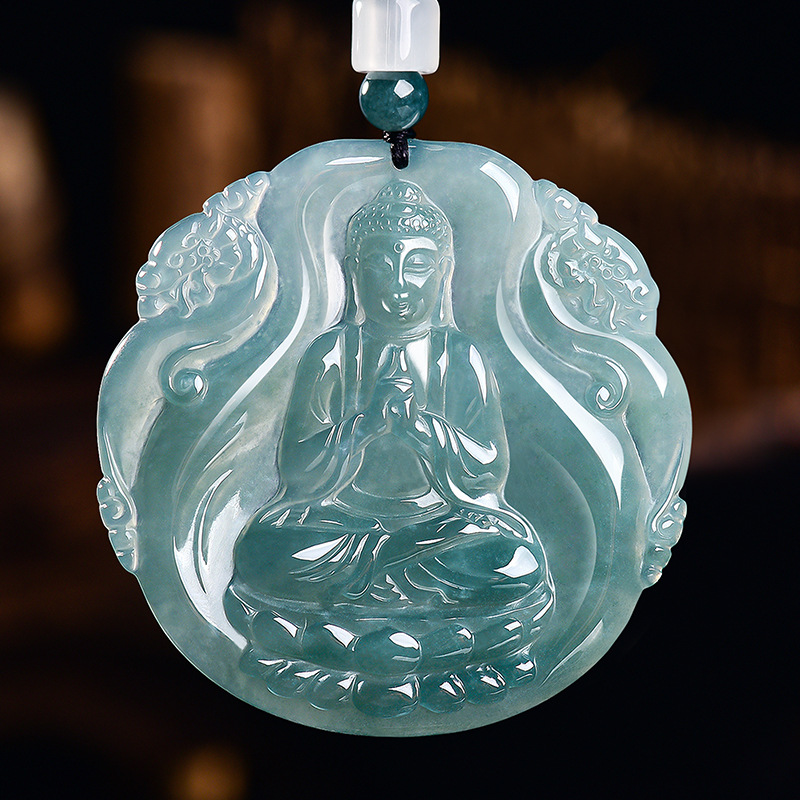 Jewelry & Watches Sp Z Oo Ul Frezerów 3 - Collana con Pendente Buddha in Giadeite